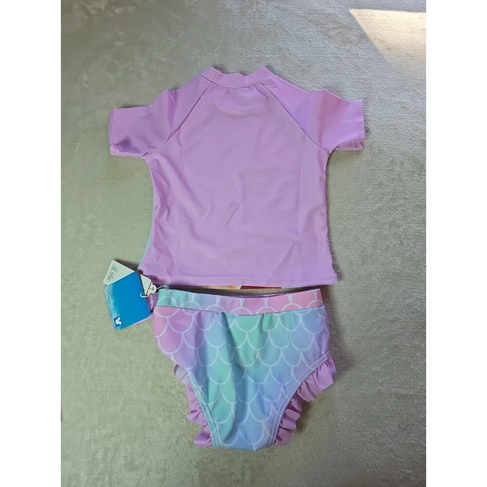 Patpat 3 Yrs Two Piece Bathing Suit Disney Mermaid Tank w/Bottoms Ruffle Purple